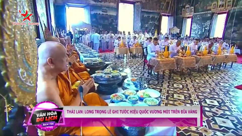 Thái Lan: Long trọng lễ ghi tước hiệu Quốc vương mới trên đĩa vàng