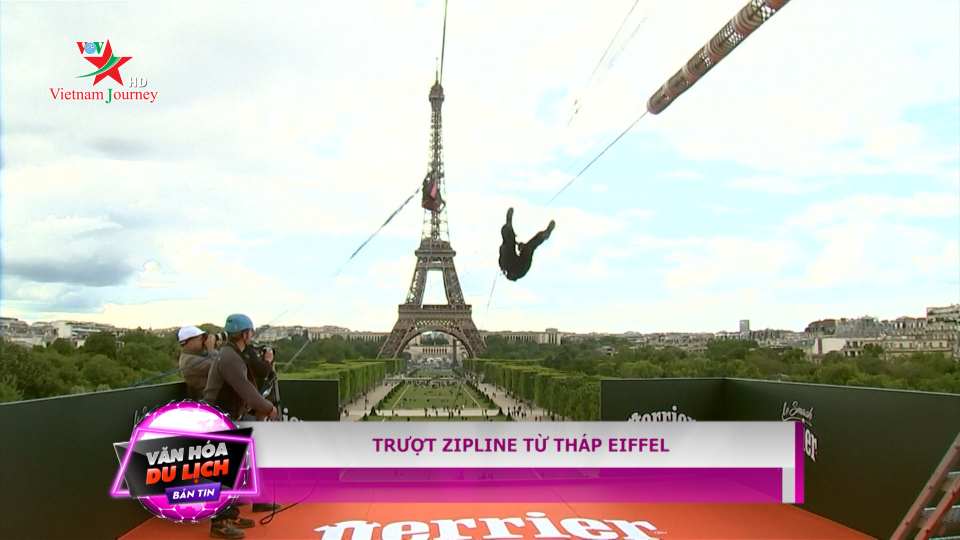 Trượt zipline từ tháp Eiffel, Pháp