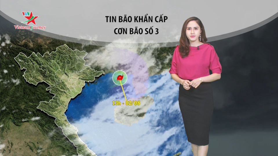 Dự báo thời tiết đêm 2/8 và ngày 3/8 | Bão số 3 (WIPHA) trên bờ biển Quảng Ninh-Hải Phòng