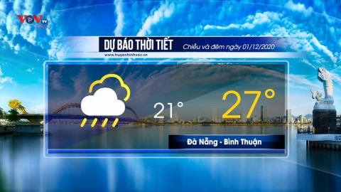 Dự báo thời tiết chiều và đêm ngày 01/12/2020 | Trung Bộ có nơi mưa rất to