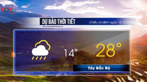 Dự báo thời tiết chiều và đêm ngày 13/12/2020 | Nam Bộ chiều tối có mưa rào và dông rải rác