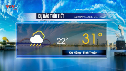 Dự báo thời tiết đêm 06/11/2020  và ngày 07/11/2020 | Đà Nẵng đến Quảng Ngãi đêm nay mưa to đến rất to