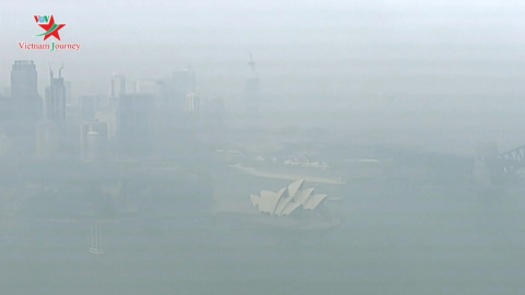 Khói mù dày đặc do cháy rừng bao phủ thành phố Sydney, Australia
