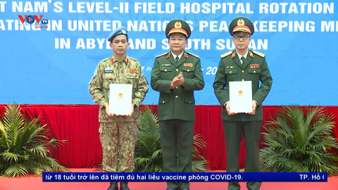 Ra mắt Đội Công binh số 1 và Bệnh viện dã chiến cấp 2 số 4 tham gia gìn giữ hòa bình LHQ