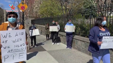 Y tá thành phố New York, Mỹ biểu tình đòi thiết bị bảo hộ